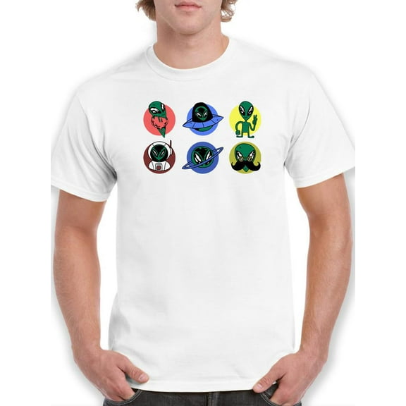 Alien Icons T-Shirt Men -Smartprints Designs, Male Large