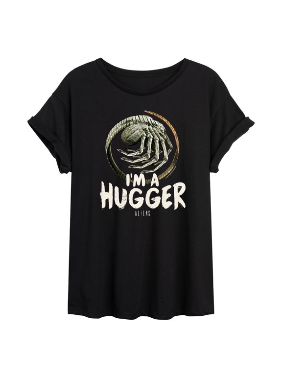 - Im Hugger - Juniors Oversized Graphic T-Shirt