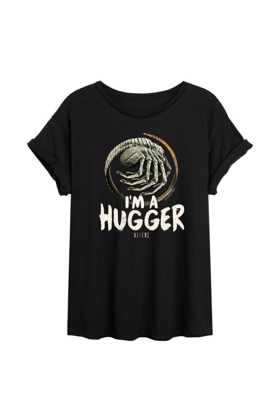 - Im Hugger - Juniors Oversized Graphic T-Shirt