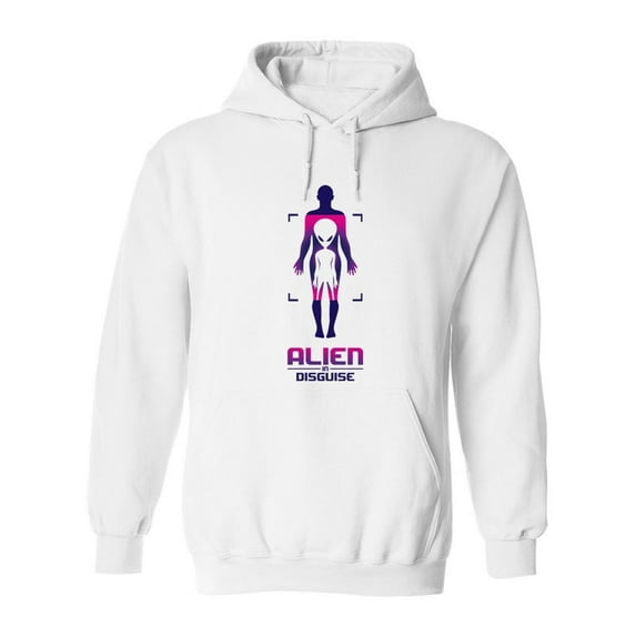 Alien In Disguise Design Hoodie Men -Image by Shutterstock, Male Large