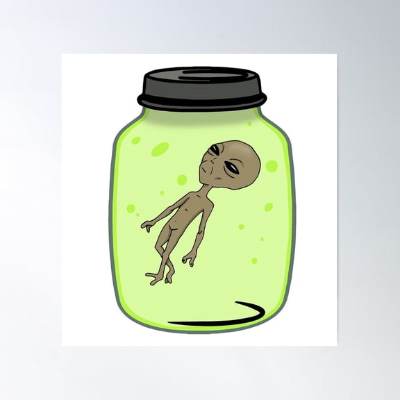 Alien In The Jar Poster Wall Art, Modern Wall Decor For Living Room Bedroom, 30x30 UNFRAMED