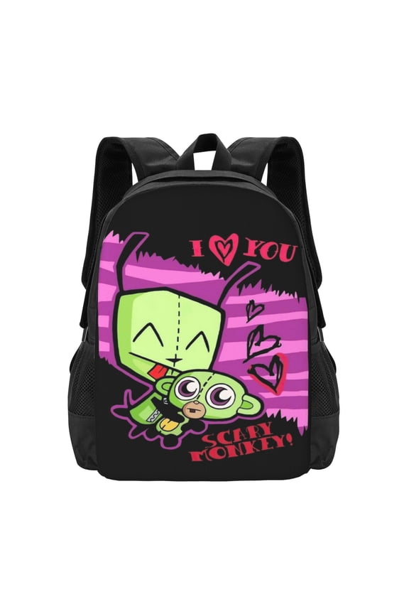 Alien Invader Graphic Laptop Backpack for College & Travel, 16.5"