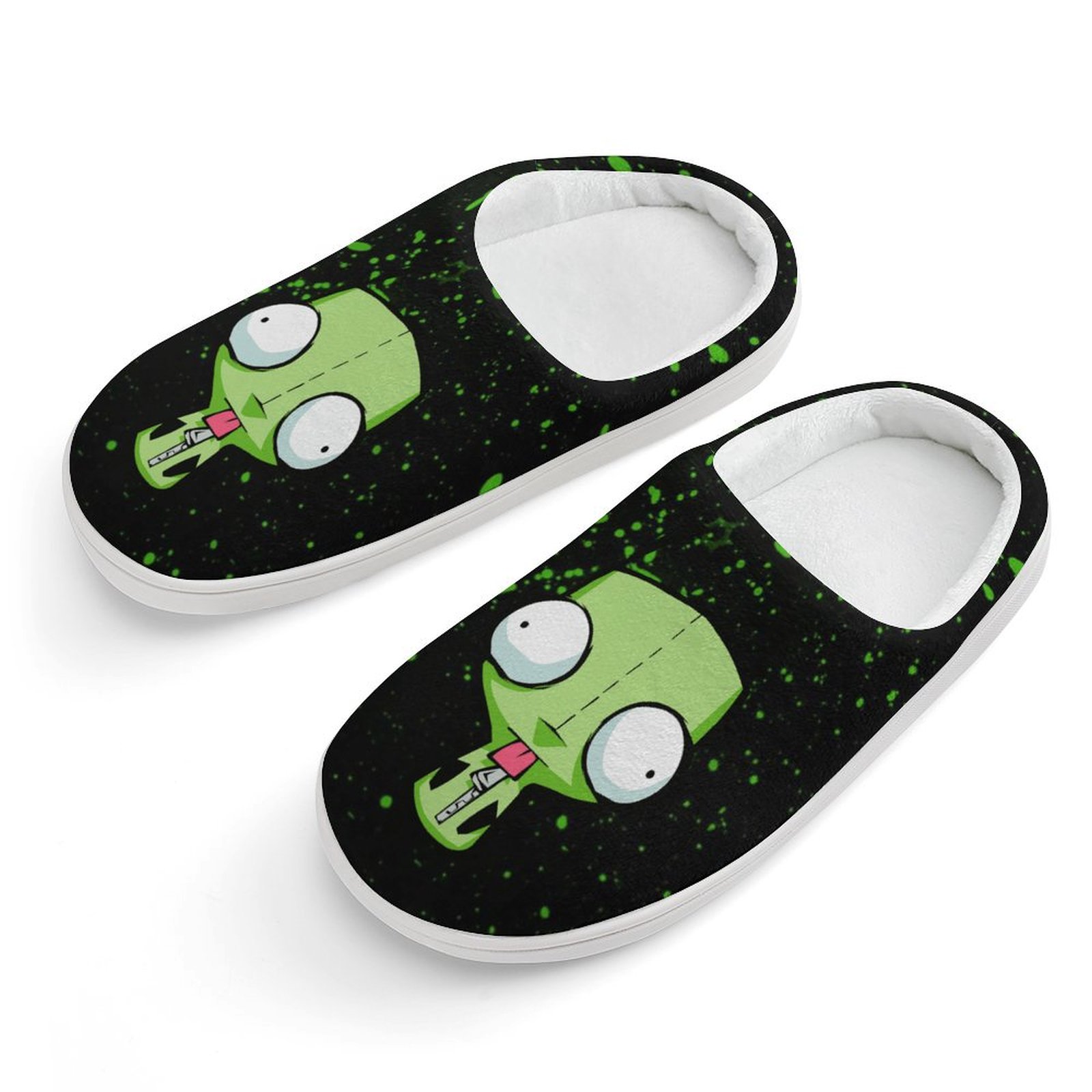 Alien Invader Zim Kid's Cotton Slippers Winter Warm Soft Plush Slippers ...