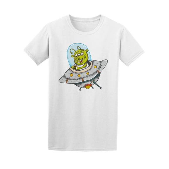 Alien Invasion Funny Cartoon Tee Men's -Image by Shutterstock
