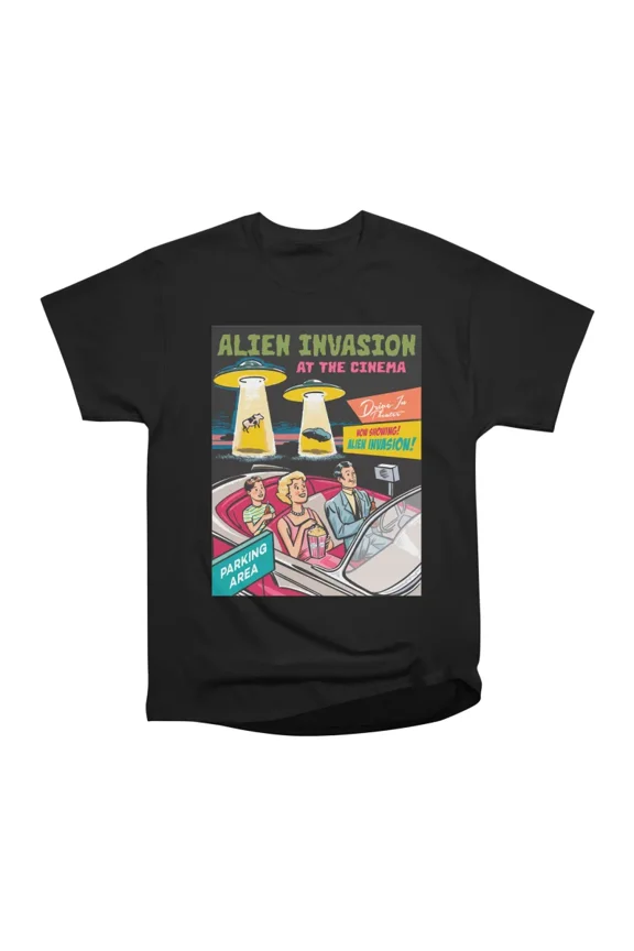 Alien Invasion at the Cinema T-Shirt Tee Gift For Him Merch For Her Apparel For Friend