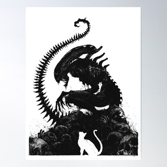 Alien Jonesy The Cat Poster Wall Art, Modern Wall Decor For Living Room Bedroom, 8x12 UNFRAMED