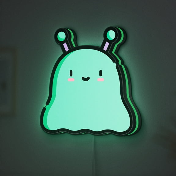 Alien LED Lightbox - Wall Decor & Tabletop Glowing Sign, Custom Led Sign for Home Office Shop Decor (Width 8 inch, 20cm)