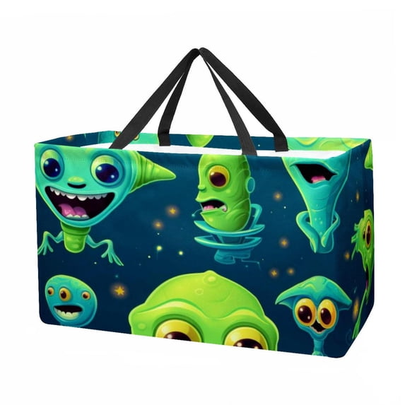 Alien Large Capacity Reusable Foldable Oxford Cloth Grocery Baskets - Multipurpose Storage Basket and Decorative Box