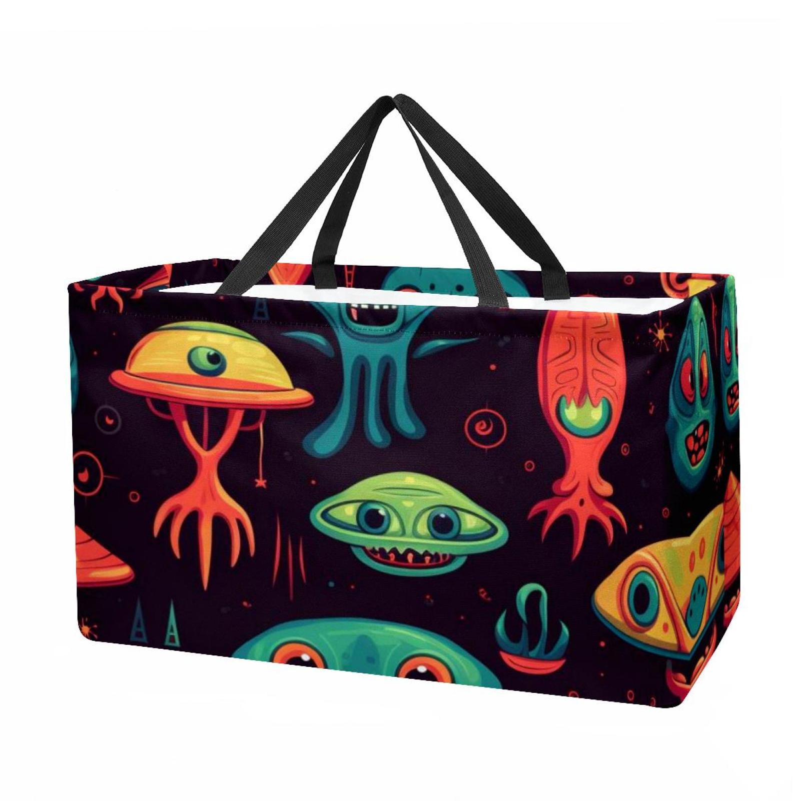 Alien Large Capacity Reusable Foldable Oxford Cloth Toy Basket Beach