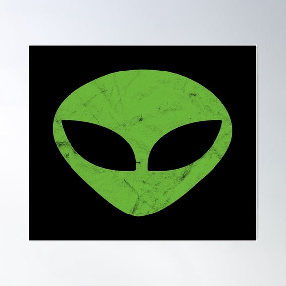 Alien Logo [Green Vintage Worn Design] Poster Wall Art, Modern Wall Decor For Living Room Bedroom, 12x18 UNFRAMED