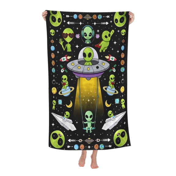 Alien Lovers Gift Alien Bath Towel Soft and Highly Absorbent for Adults
