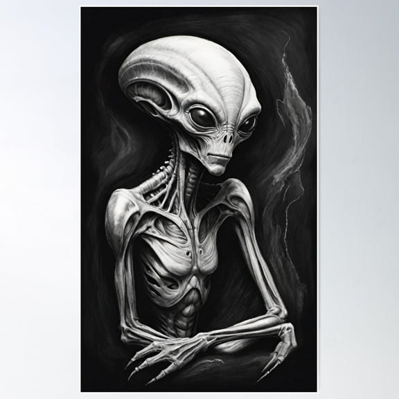 Alien, Martian, Ufo, Poster Wall Art, Modern Wall Decor For Living Room Bedroom, 12x18 UNFRAMED