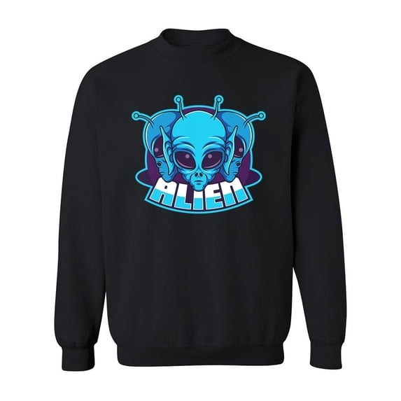 Alien Mascot Graphic Sweatshirt Men -Image by Shutterstock, Male x-Large