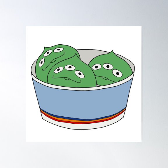 Alien Mochi Poster Wall Art, Modern Wall Decor For Living Room Bedroom, 30x30 UNFRAMED