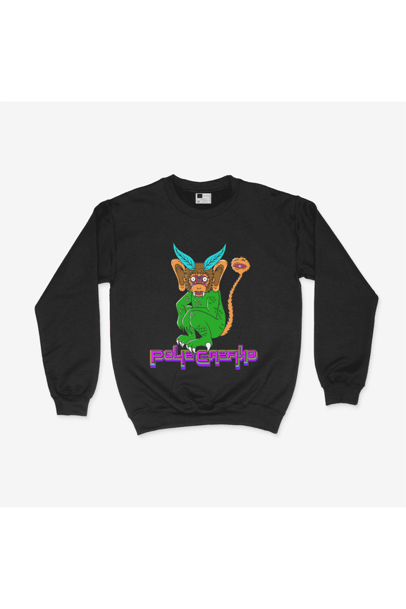 Alien Monkey Creature Polis Casfino Print Sweatshirt