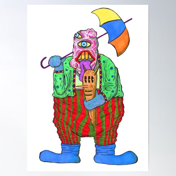 Alien Monster Umbrella Poster Wall Art, Modern Wall Decor For Living Room Bedroom, 12x18 UNFRAMED