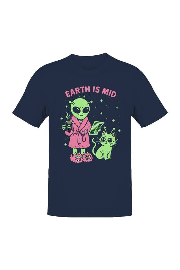 Alien Morning Routine Humor Design Men's T-shirt