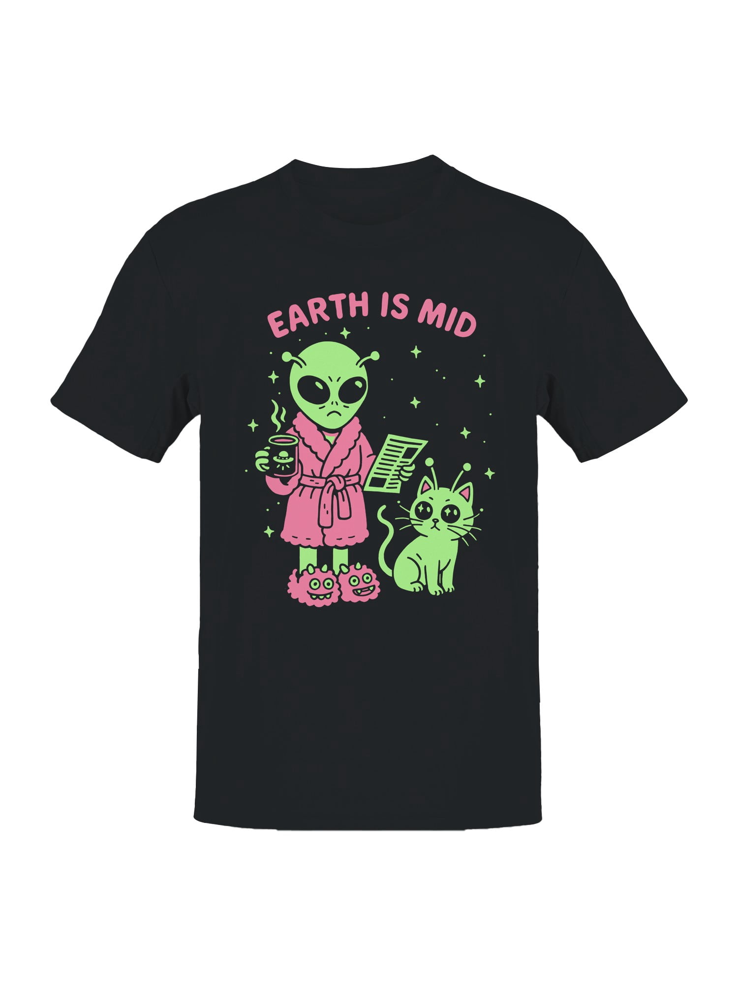Alien Morning Routine Humor Design Men's T-shirt - Walmart.com