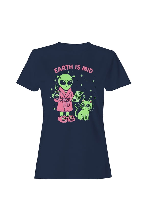 Alien Morning Routine Humor Design Women's T-shirt
