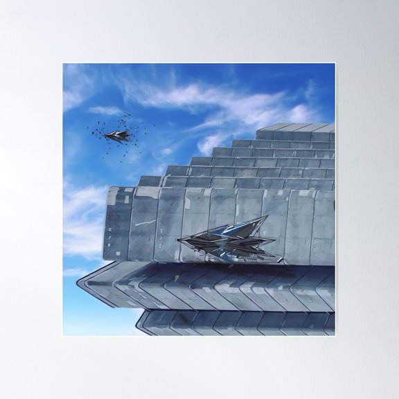 Alien Mothership Poster Wall Art, Modern Wall Decor For Living Room Bedroom, 24x24 UNFRAMED