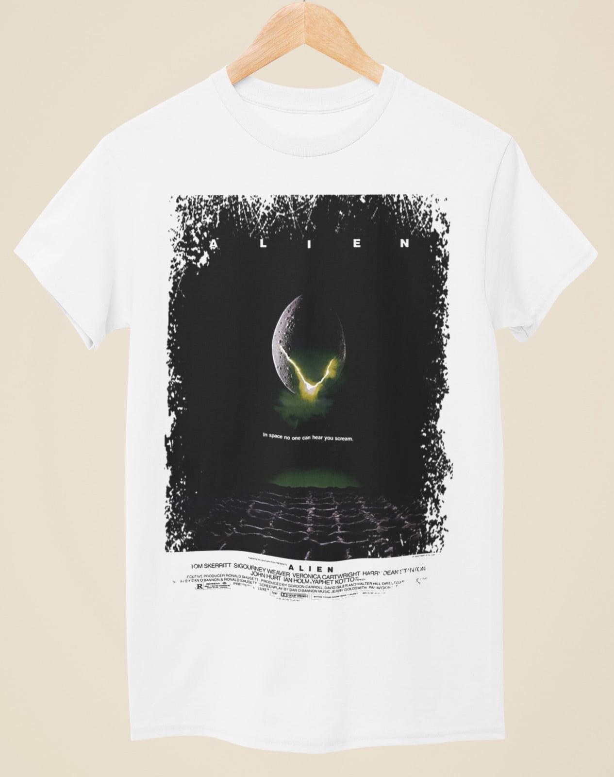 Alien -Movie Poster Inspired White T-Shirt,Soft White Cotton T-shirt ...