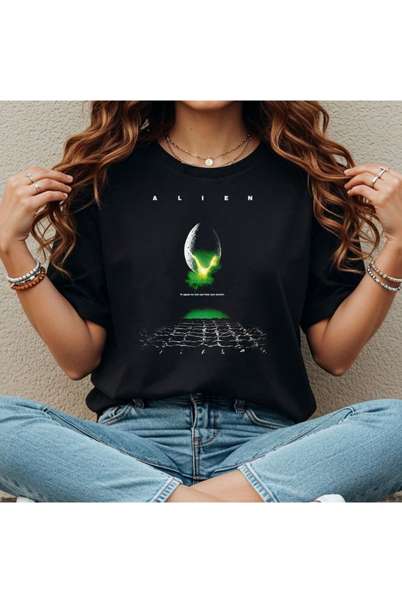 Alien Movie Shirt, Science Fiction Horror Movie Fan Men’s And Women’s Graphic Tee 100% Cotton by TBun, Full Sizes S-5XL