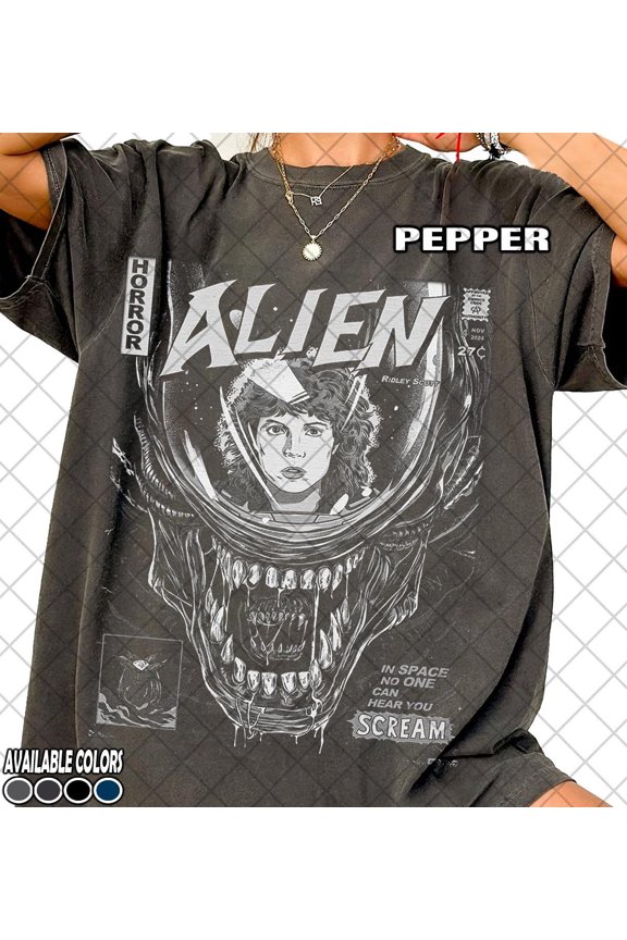 Alien Movie T-Shirt, Horror Graphic Vintage T-Shirt, Women and Man Unisex T-Shirt