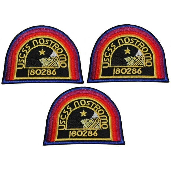 Alien Movie USCSS Nostromo Set of Three 3" Tall Embroidered Patches