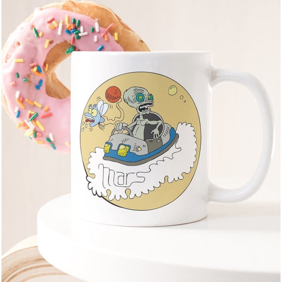 Alien Mug, UFO Cup, Alien From Mars Mug, Science Fiction Nerd Gift, Alien Humor Mug, Ceramic Mug 11oz