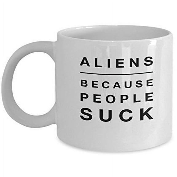 Alien 11 oz Coffee Mug - Outer Space Gift White Ceramic