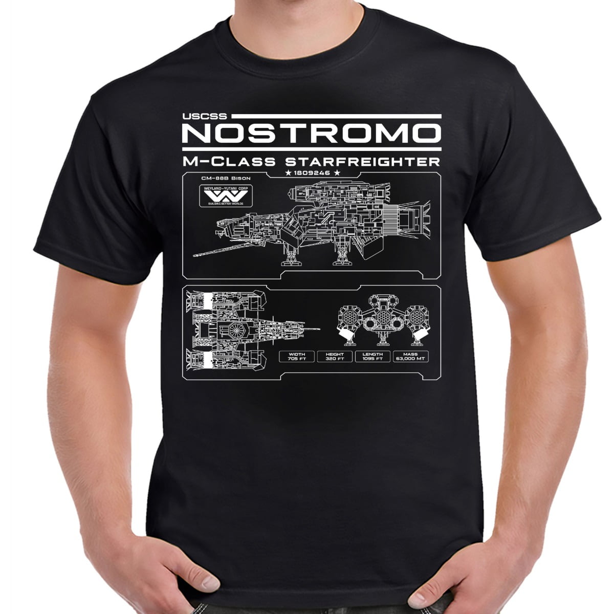 Alien Nostromo Schematic Wireframe Adult Shirt-XXL - Walmart.com
