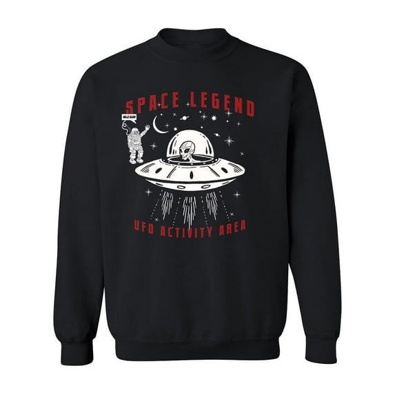 Alien On Flying Saucer Sweatshirt Men -Image by Shutterstock, Male 4X-Large