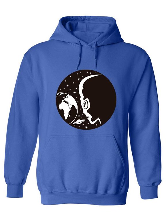 Alien Over The Earth Hoodie Men -Image by Shutterstock, Male Large