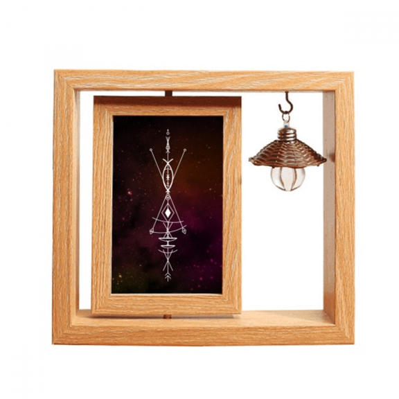 Alien Pattern Geometry Universe Wooden Rotating Picture Photo Frame 4x6