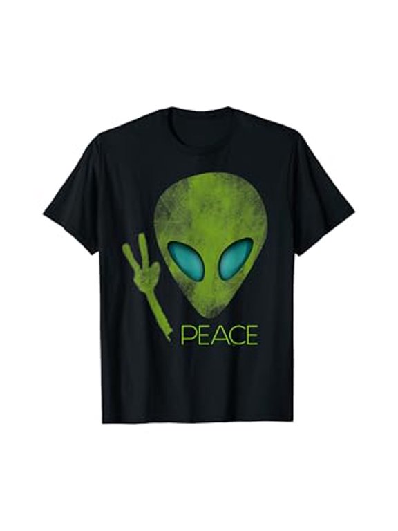 Alien Peace Cool Funny Cute UFO Lover Birthday Gift T-Shirt