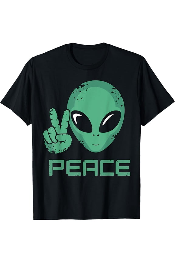 Alien Peace Hippie UFO T-shirt