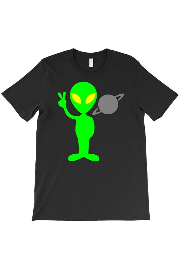 Alien Peace Themed Funny and Sarcastic Graphic Design Style Themed Fun G36644 Unisex T-Shirt, Up to Size 5XL