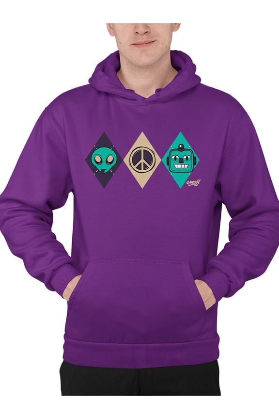 Alien Peace Trio Emoji - Futuristic Symbol Art Design Men's Hoodie