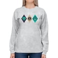 thumbnail image 1 of Alien Peace Trio Emoji - Futuristic Symbol Art Design Women's Sweatshirt, 1 of 4