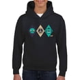 thumbnail image 1 of Alien Peace Trio Emoji - Futuristic Symbol Art Design Youth's Hoodie, 1 of 4