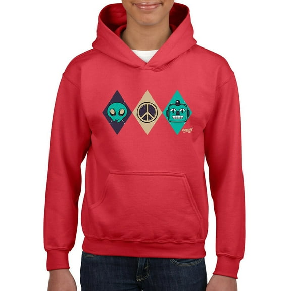 Alien Peace Trio Emoji - Futuristic Symbol Art Design Youth's Hoodie