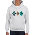 thumbnail image 1 of Alien Peace Trio Emoji - Futuristic Symbol Art Design Youth's Hoodie, 1 of 4