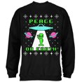 thumbnail image 1 of Alien Peace on Earth Ugly Christmas Sweater Mens Sweatshirt Black X-LG, 1 of 1