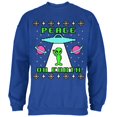 thumbnail image 1 of Alien Peace on Earth Ugly Christmas Sweater Mens Sweatshirt Royal 2XL, 1 of 1