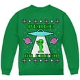 thumbnail image 1 of Alien Peace on Earth Ugly Christmas Sweater Youth Sweatshirt Green YSM, 1 of 1