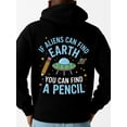 thumbnail image 1 of Alien Pencil Hunt hoodies & sweatshirt men's regular fit black Warm, suitable for casual wear, perfect for outdoor activities aesthetic Casual Unisex Shirt Graphic tshirts, 1 of 7