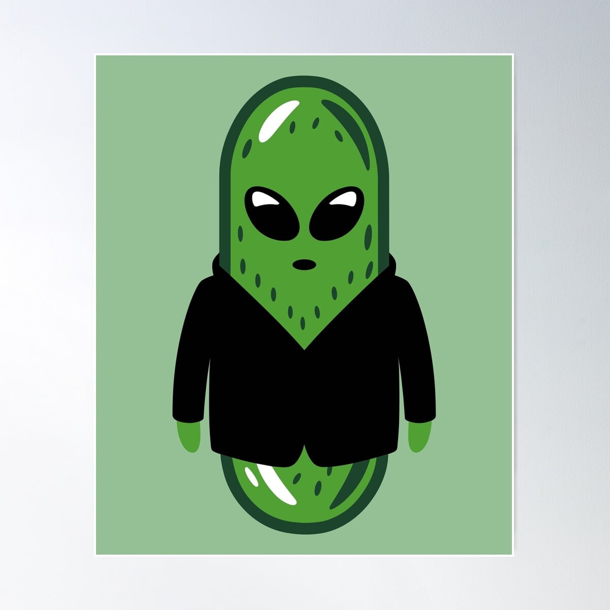 Alien Pickle In A Nifty Vest Poster Wall Art, Modern Wall Decor For ...