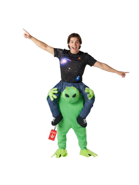 Alien Piggyback Halloween Costume For Unisex Green One Size