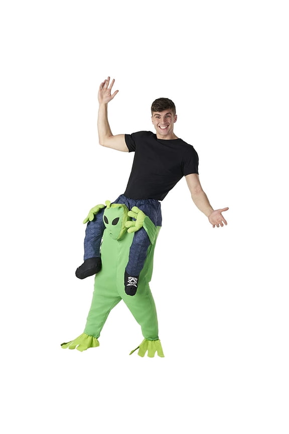 Alien Piggyback Halloween Costume For Unisex Green One Size