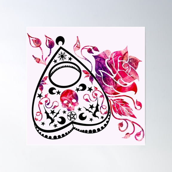 Alien Pink Dreams Abstract Mystical Planchette Poster Wall Art, Modern Wall Decor For Living Room Bedroom, 30x30 UNFRAMED